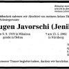 Javorschi Eugen 1919-2002 Todesanzeige